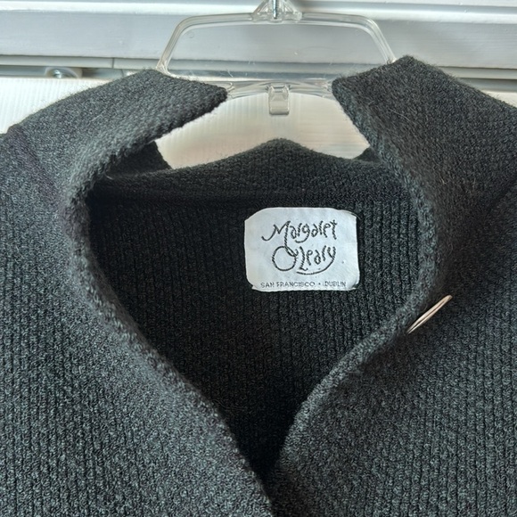 Vintage Margaret O'Leary Wool Blend Boxy Knit Oversized Cardigan in Black - Picture 3 of 13